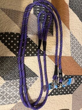 Purple Reflective Dog Leash - Durable Dual Clip Design